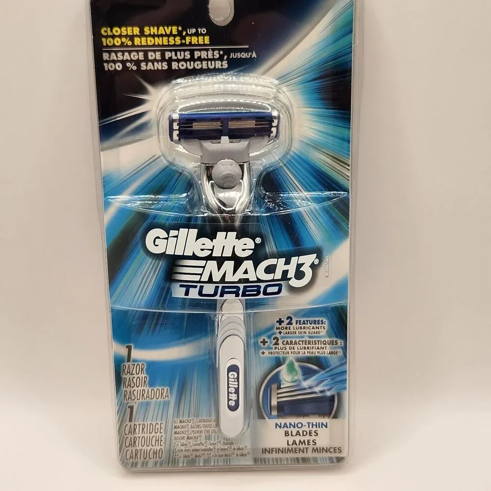 GILLETTE MACH3 Turbo Metal Razor Blade Refill Cartridge Metal Shaver Handle